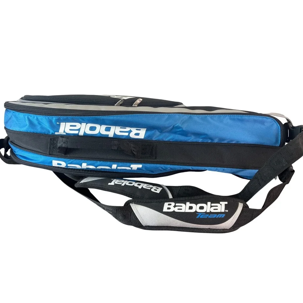 Babolat Team Tennis Racket Bag Black Blue Silver 3-6 Racquet Capacity Sport Bag